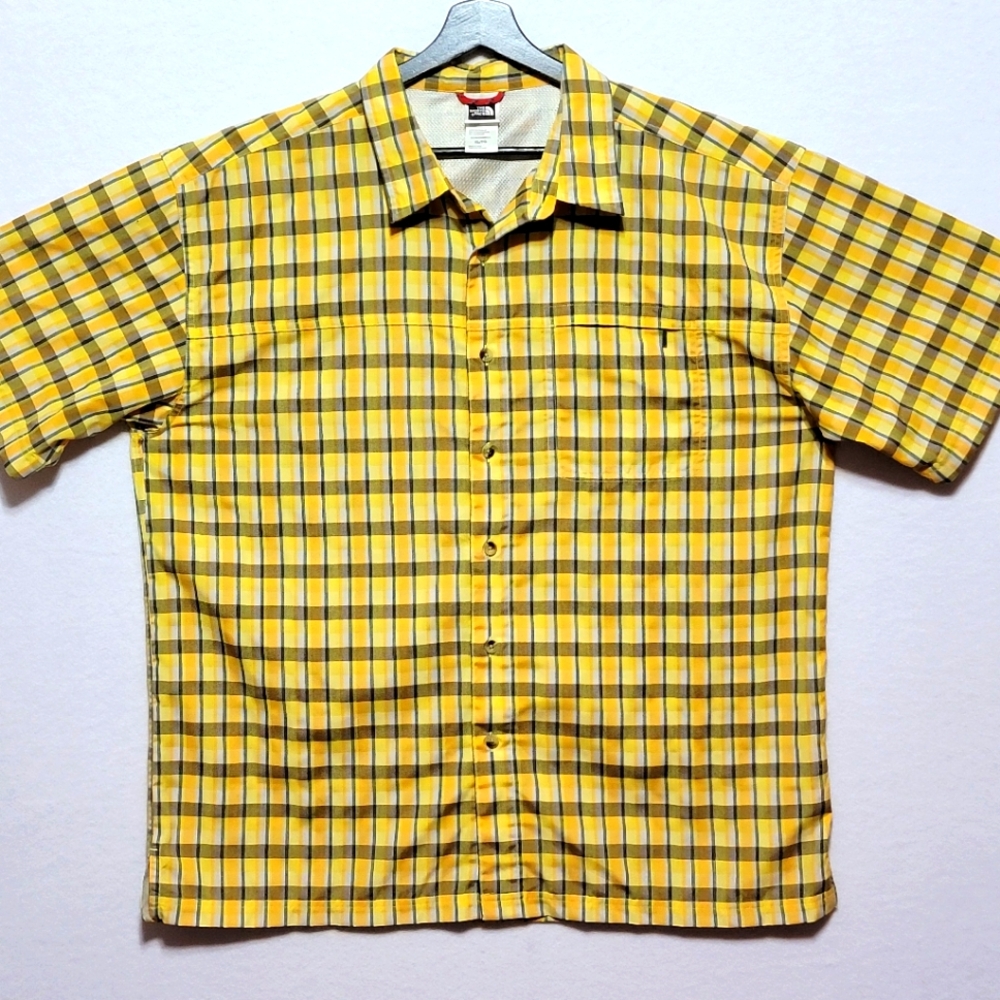 The North Face Men's Yellow‎ Plaid Shirt SIZE XL #735